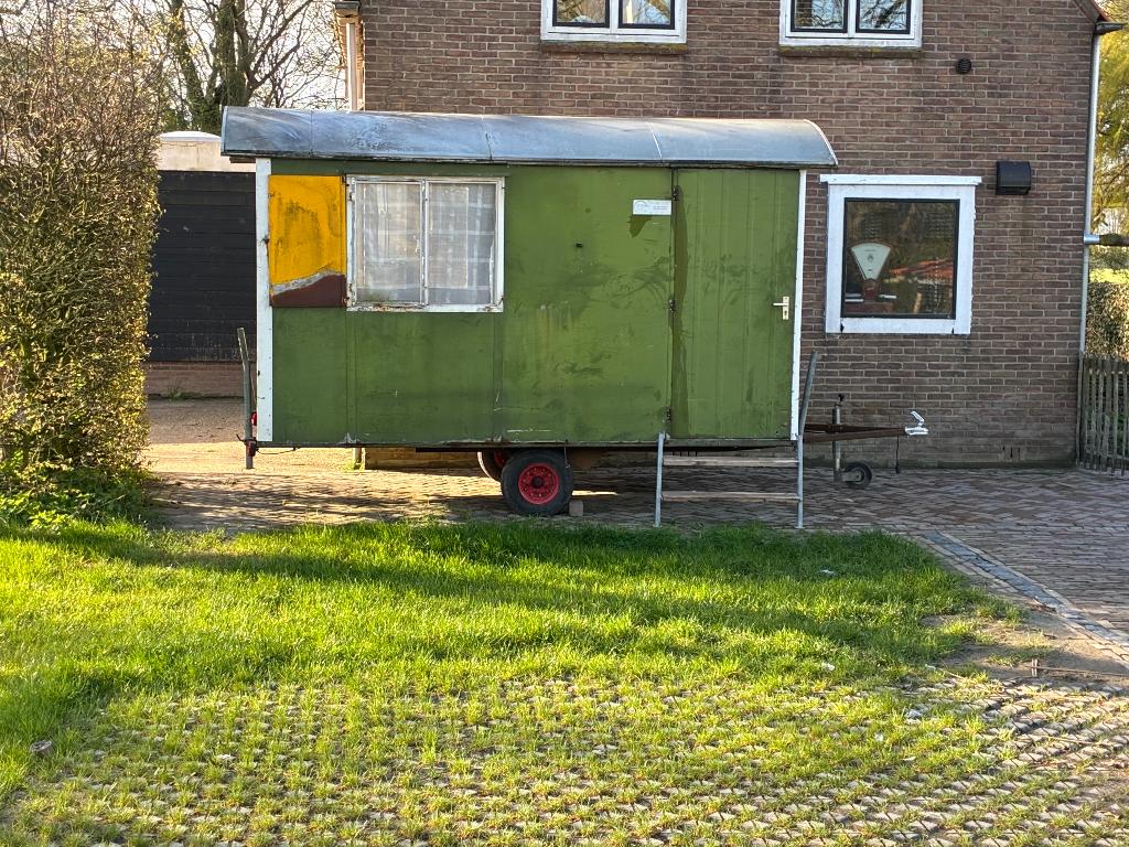 Werfkeet pipowagen, Doe-het-zelf en Bouw, Bouwketen en Schaftketen, Ophalen, Gebruikt