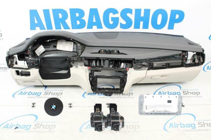 Airbag set Dashboard grijs/wit leder wit stiksels BMW X5 F15, Auto-onderdelen, Dashboard en Schakelaars, Gebruikt, Ophalen of Verzenden