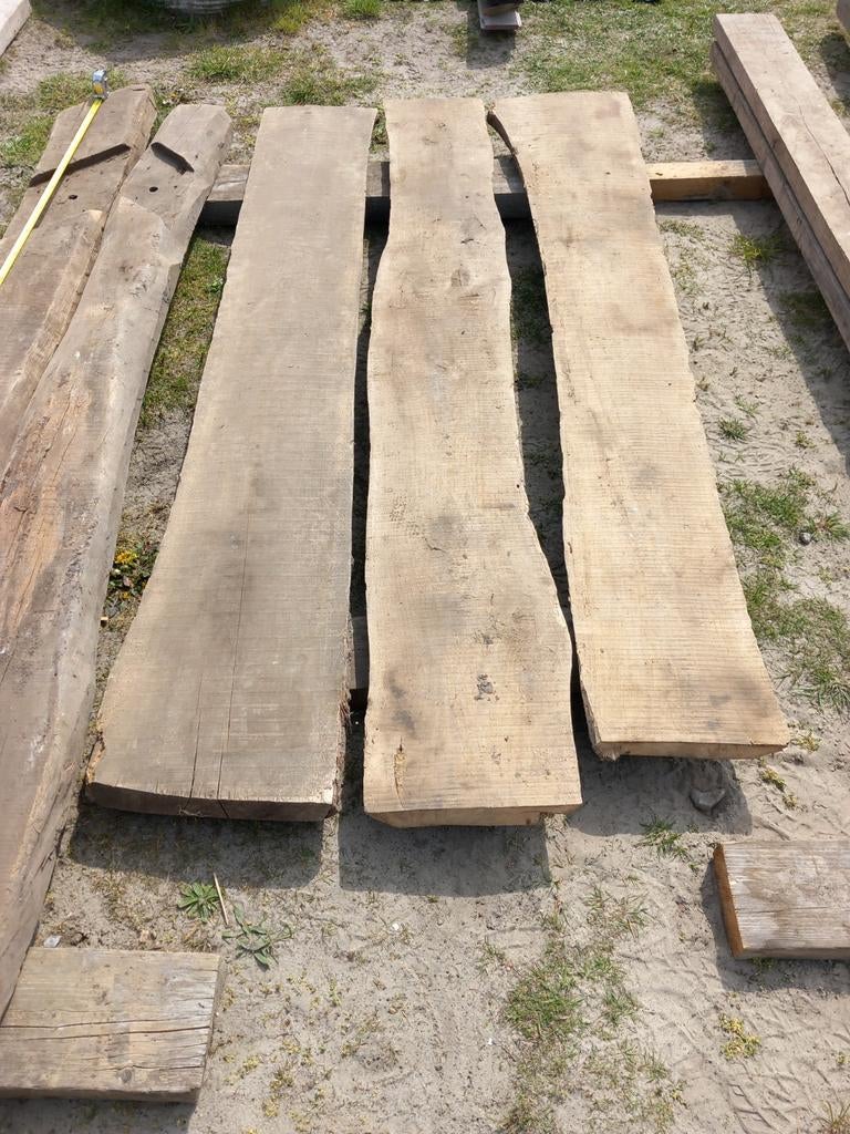 Oude Eiken balken, Doe-het-zelf en Bouw, Hout en Planken, Ophalen, Eiken