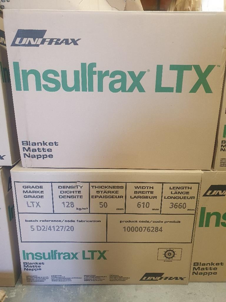 NIEUW Insulfrax LTX Isolatiedeken (128kg/m³-50mm) Volle rol, Ophalen, Nieuw, Overige materialen, 4 tot 8 cm