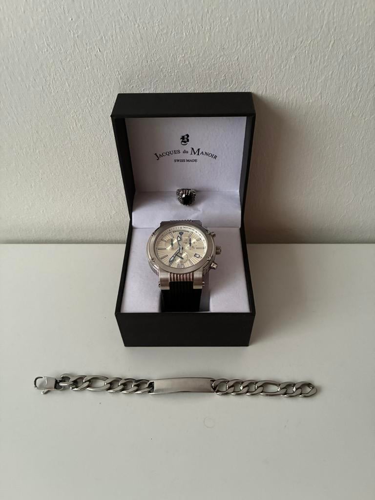 Set juwelen 2 ringen + armband en zeldzaam dure horloge, Handtassen en Accessoires, Ringen, Zo goed als nieuw, Ophalen