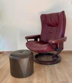 Mooie Vintage Stressless Relaxfauteuil evt met poef, Huis en Inrichting, Ophalen of Verzenden, Leer