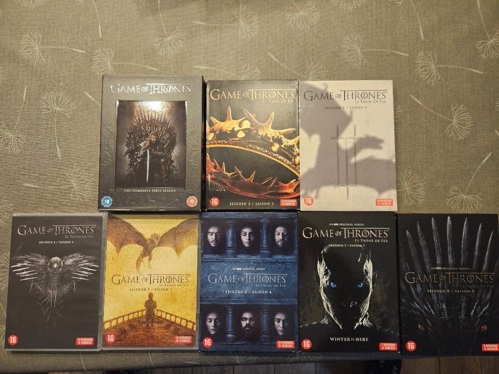 Game of thrones DvD's 8 seizoenen, CD & DVD, DVD | TV & Séries télévisées, Enlèvement ou Envoi, Comme neuf
