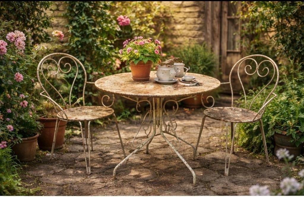 Ensemble de jardin de charme fer forgé, Jardin & Terrasse