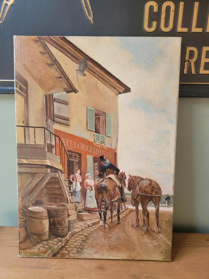 Superbe toile signée et datée de 1928, Antiquités & Art, Art | Peinture | Classique, Enlèvement ou Envoi