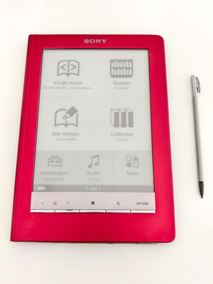 Sony Reader Touch Edition PRS-600 Red/Silver, Computers en Software, E-readers, Gebruikt, Touchscreen, Ophalen