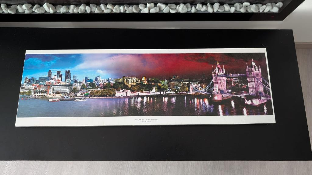 Houten kader Londen, Huis en Inrichting, Ophalen, Gebruikt, Overige typen, 75 tot 100 cm