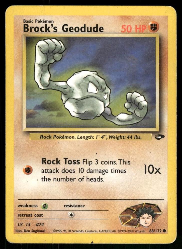Brock's Geodude 68/132 - Gym Challenge (EX), Hobby & Loisirs créatifs, Jeux de cartes à collectionner | Pokémon, Utilisé, Envoi