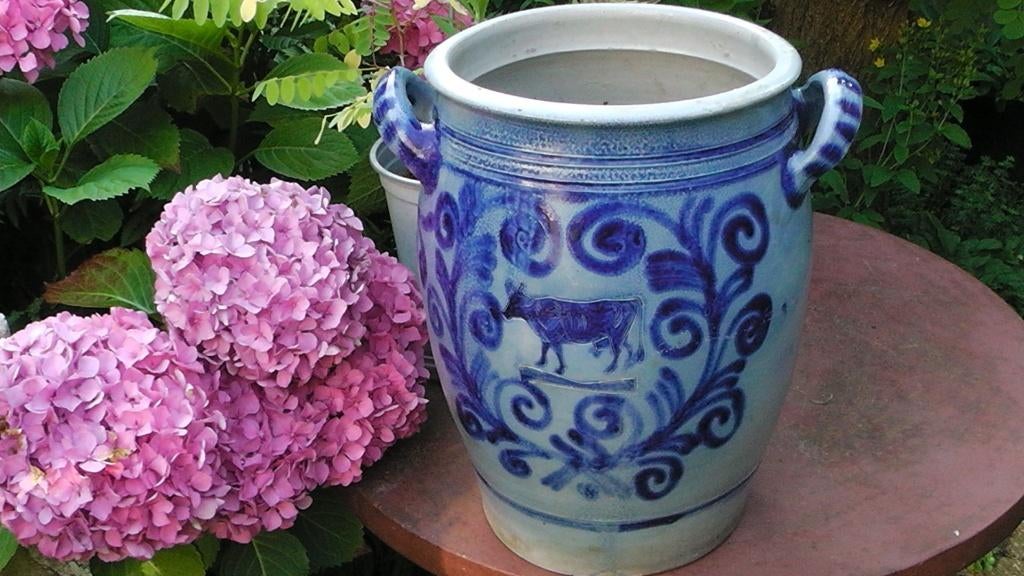 Tuinvaas-bloempot, Ophalen, Gebruikt