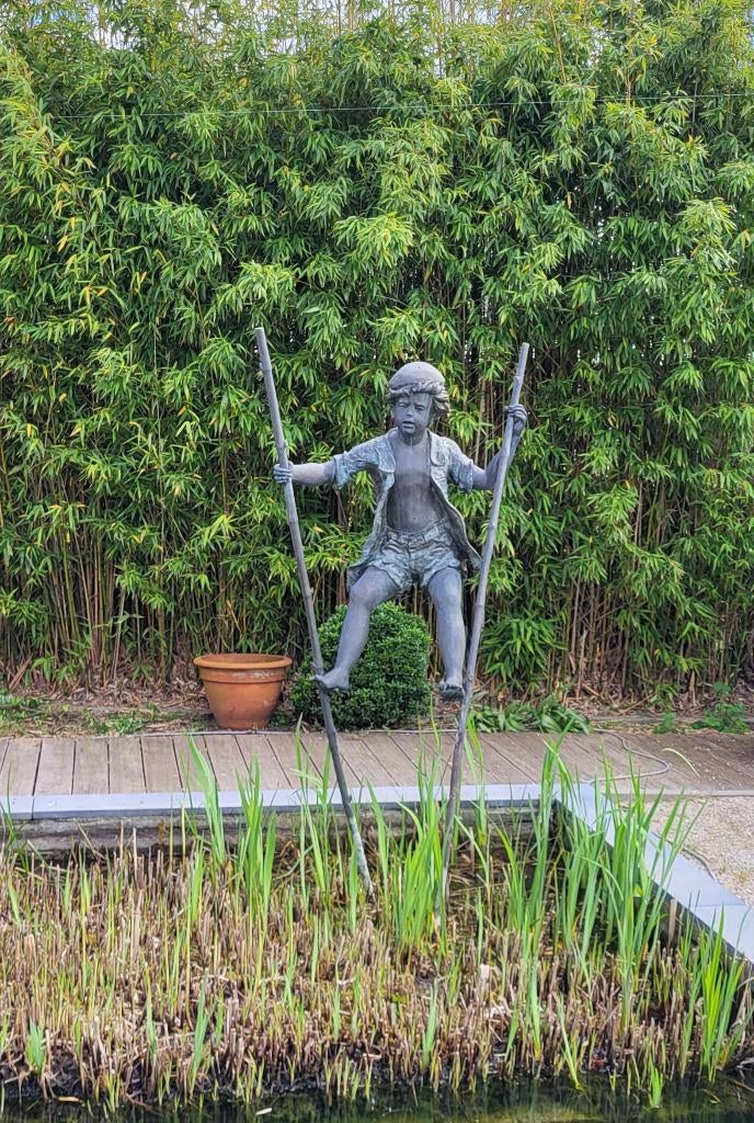 bronzen tuinbeeld, Ophalen, Zo goed als nieuw, Overige materialen, Mensenbeeld