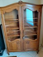 Vitrinekast eik in goede staat, Ophalen, Zo goed als nieuw, Glas, Met deur(en)