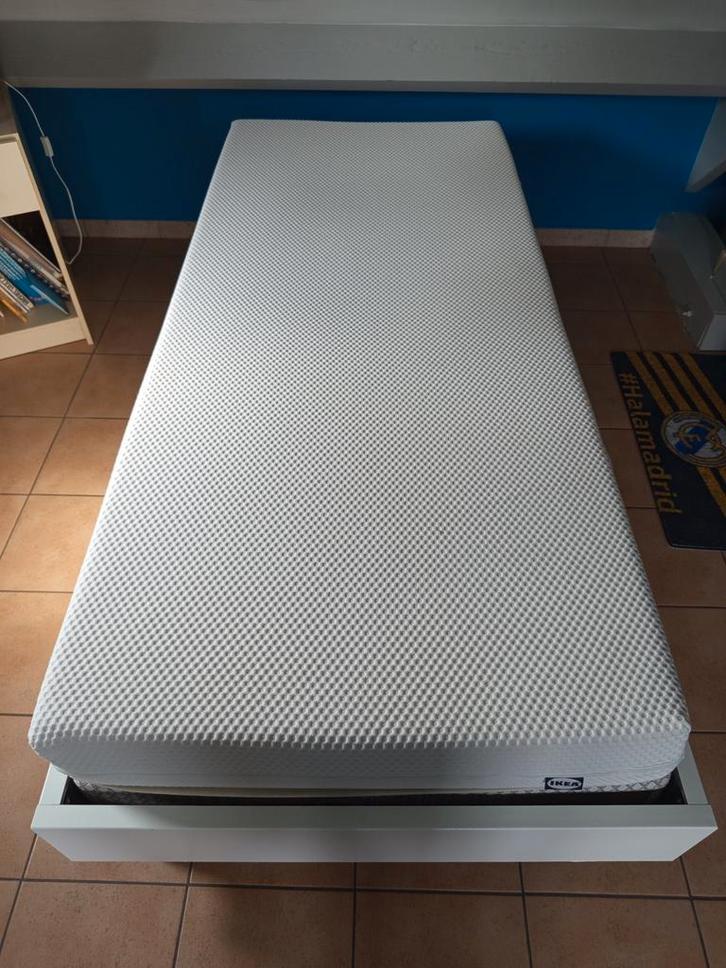 Lit complet 1 personne 90/200, Huis en Inrichting, Slaapkamer | Matrassen en Bedbodems, Bedbodem, Ophalen
