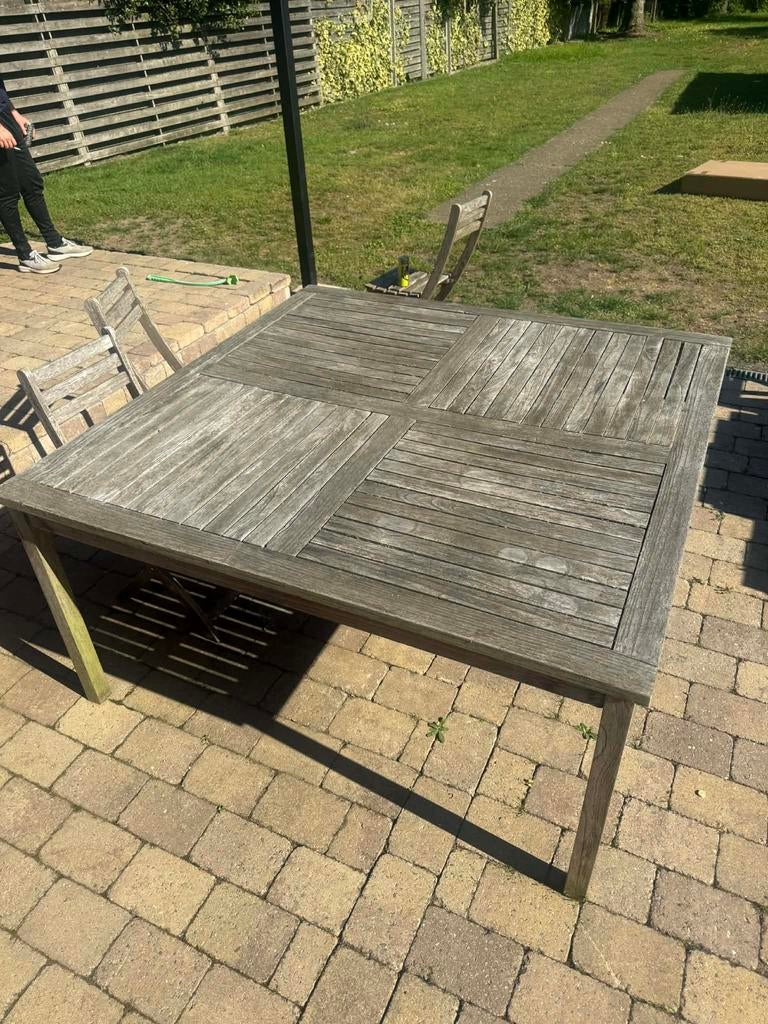 Tuintafel te koop, Tuin en Terras, Ophalen, Gebruikt, Vierkant, Hout