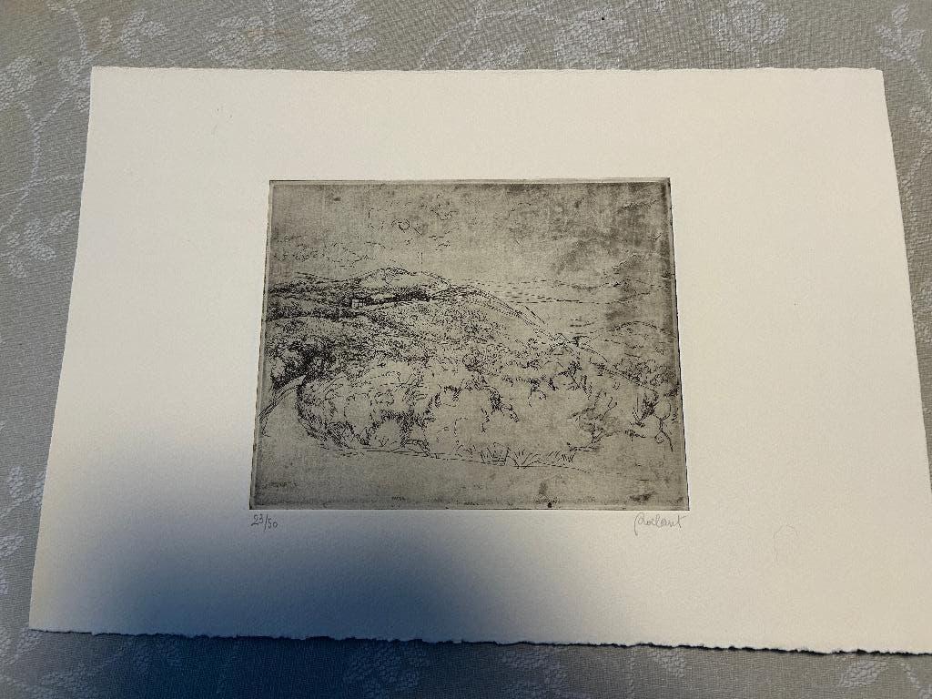 Prachtige etsen van kunstenaar Andre Roelant en leerlingen, Ophalen, Ets, Origineel, 1950 - 1999