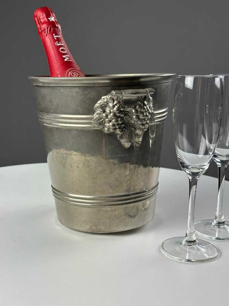 Seau à vin/champagne vintage en étain 20e, Enlèvement, Comme neuf