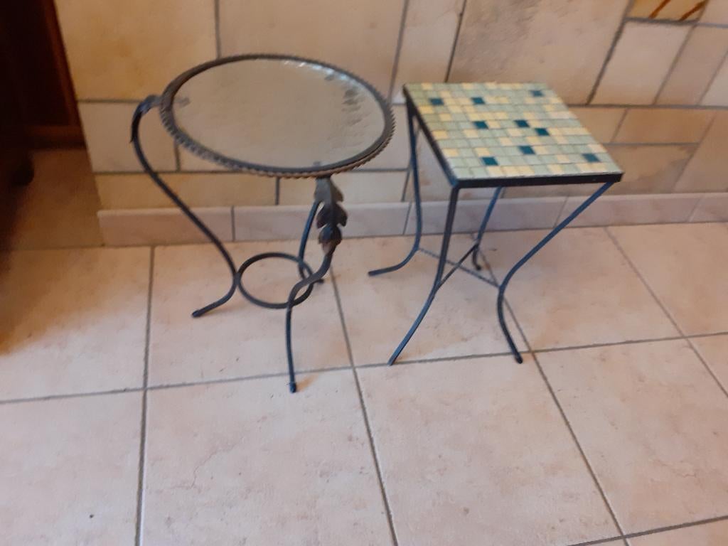 Vintage bijzettafel, Huis en Inrichting, Ophalen, Glas