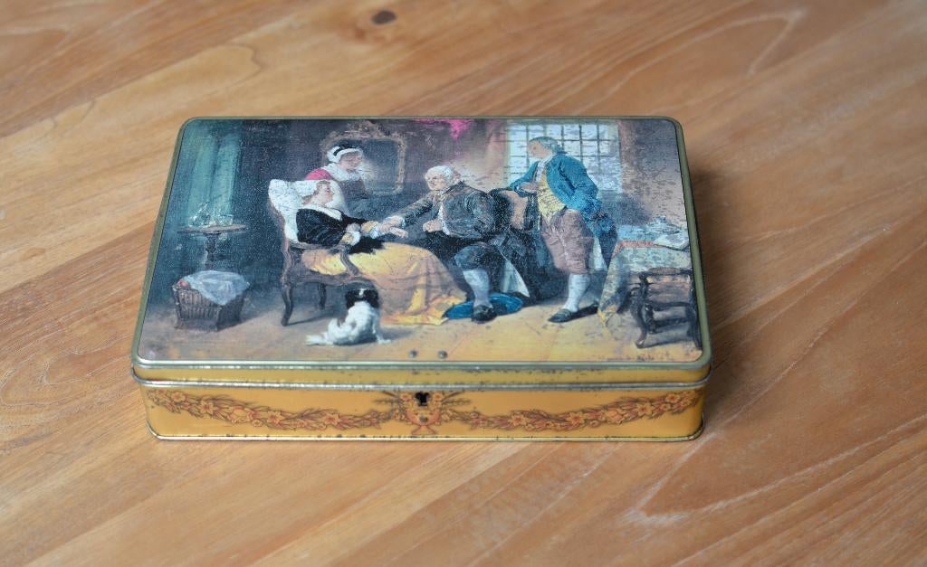 HEEL OUDE BLIKKEN DOOS MET DOKTERSTAFEREEL/ZELDZ, Ophalen of Verzenden