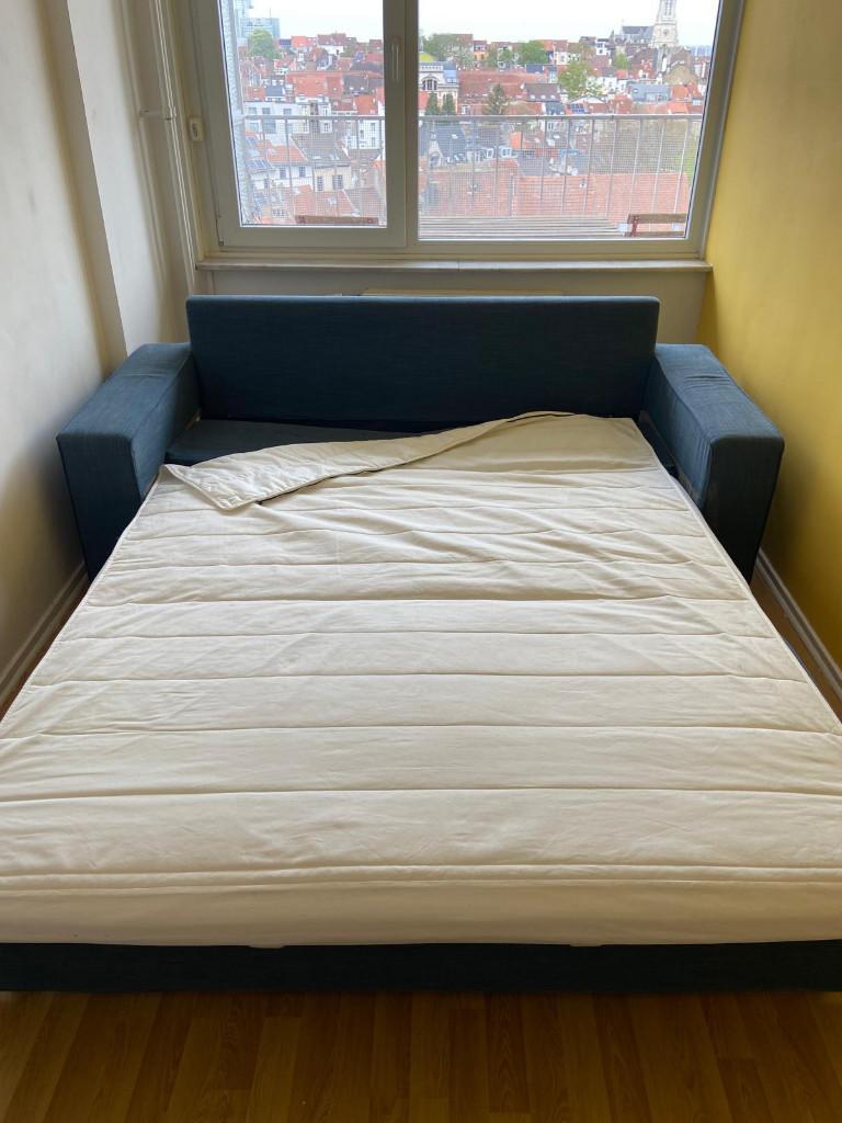 IKEA VILASUND 3-zitsslaapbank, Ophalen, Gebruikt, Blauw, Tweepersoons