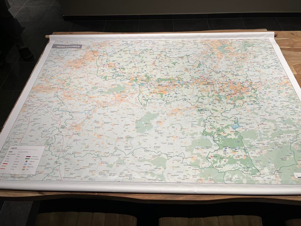 Landkaart Henegouwen, Boeken, Ophalen, Zo goed als nieuw, Landkaart