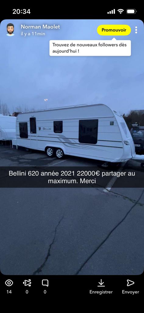 Tabbert Bellini 620, Caravanes & Camping, Enlèvement, Comme neuf