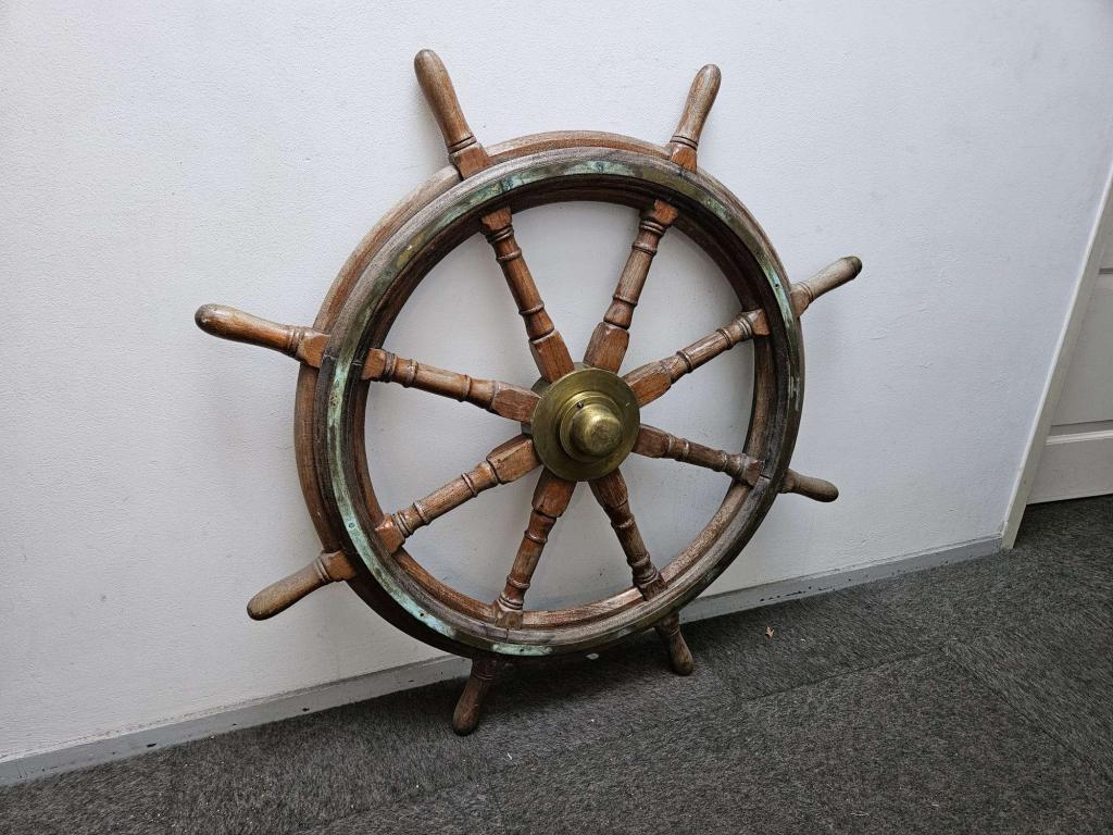 Stuurwiel uit oud vrachtschip scheeproer 125cm, Collections, Marine, Utilisé, Ustensile, Bateau à moteur ou Voilier, Enlèvement ou Envoi