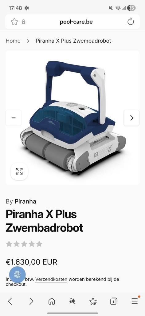 Zwembadrobot piranha x plus, Ophalen
