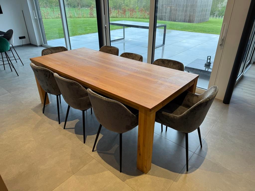 Table salle a manger en bois massif, Huis en Inrichting, Tafels | Eettafels, Zo goed als nieuw, Ophalen