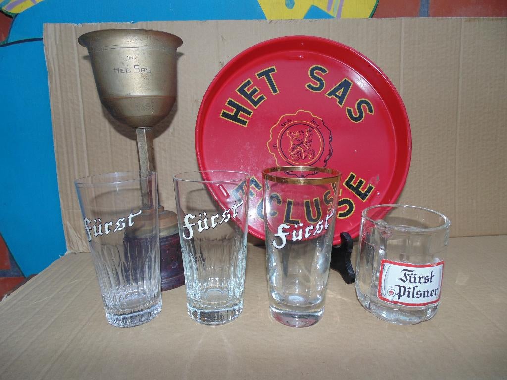 Bierattributen SAS-L'ECLUSE Boortmeerbeek., Collections, Marques de bière, Utilisé, Verre ou Verres, Autres marques, Enlèvement