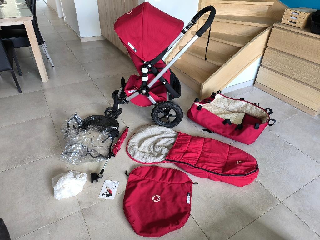 Bugaboo Frog buggy + extra's. (Rood), Kinderen en Baby's, Kinderwagens en Combinaties, Ophalen, Gebruikt, Bugaboo, Verstelbare duwstang