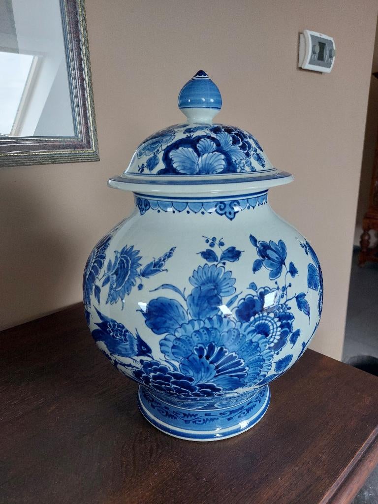 Prachtige Delfts blauw orginele, handgeschilderde  vaas., Antiek en Kunst, Curiosa en Brocante, Ophalen