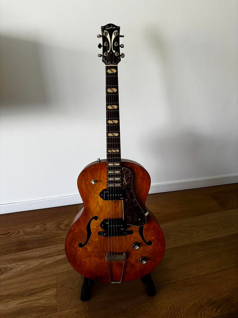 Godin 5th avenue jumbo P90 harvest gold, Ophalen, Zo goed als nieuw