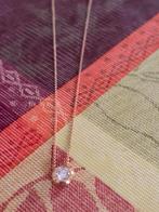 Gouden ketting met diamant 14 karaat en oorbellen, Enlèvement ou Envoi, Comme neuf