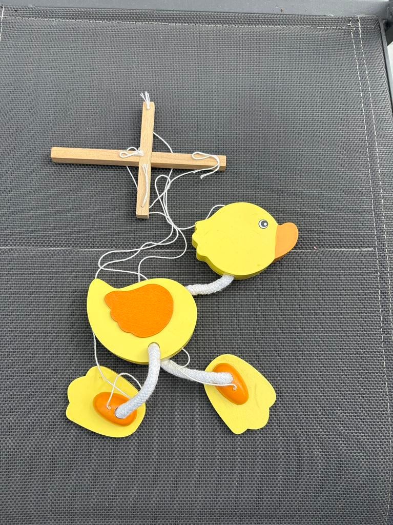 Marionet eendje in hout, Ophalen of Verzenden, Gebruikt, Overige typen