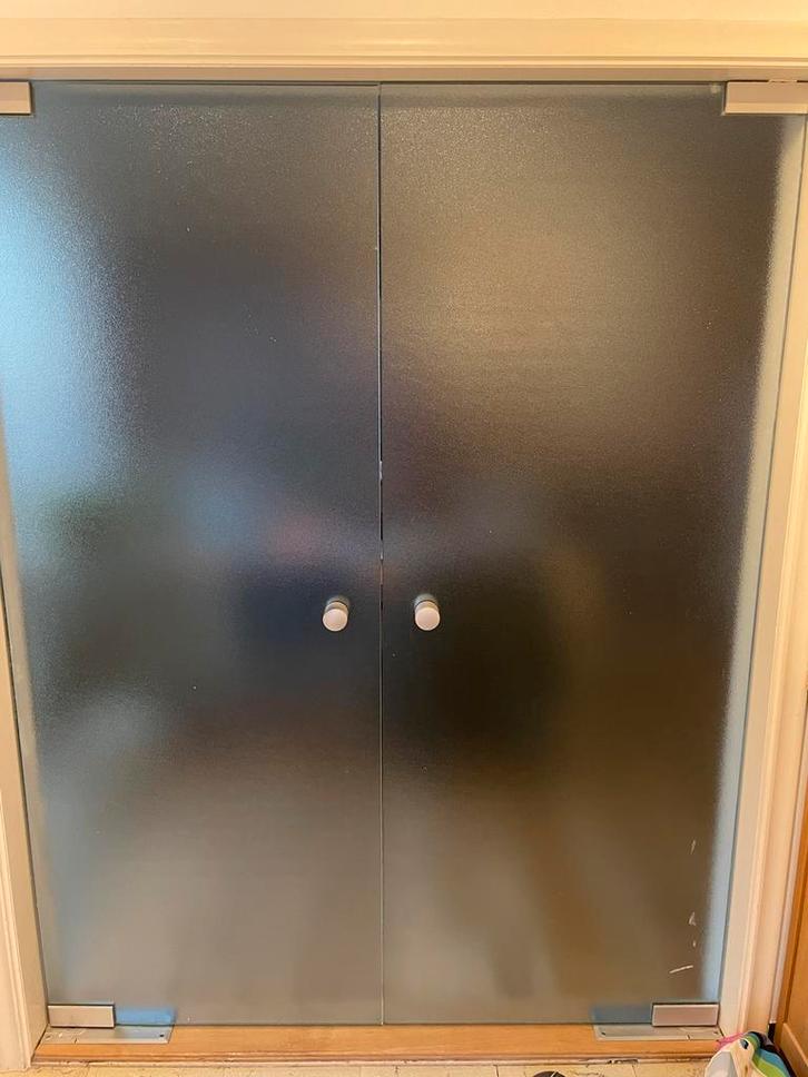 Dubbele glazen binnendeur, Doe-het-zelf en Bouw, Deuren en Vliegenramen, Gebruikt, Binnendeur, Minder dan 200 cm, 120 cm of meer