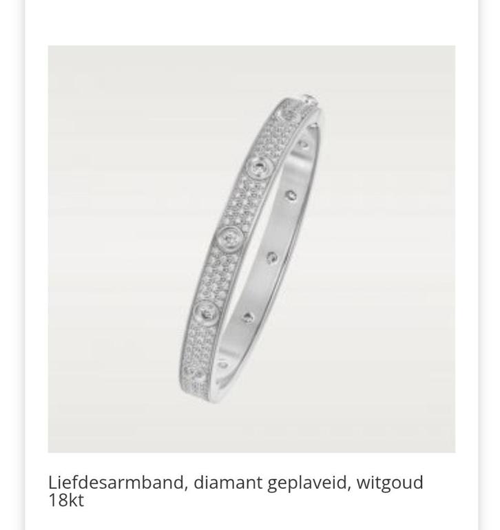 Armband Cartier te koop, Handtassen en Accessoires, Armbanden, Goud, Wit, Met edelsteen, Ophalen