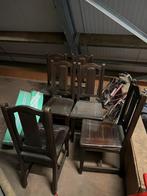 6 stoelen eetplaats gratis, Huis en Inrichting, Ophalen, Gebruikt, Bruin, Vijf, Zes of meer stoelen
