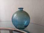 Glazen, bolle vaas - OPRUIMING!, Minder dan 50 cm, Glas, Blauw, Gebruikt