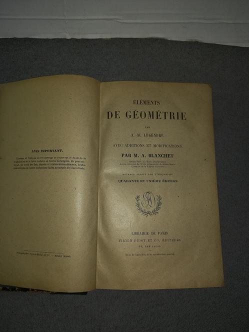 Eléments de géométrie A.M. Legendre uitgave 41, Boeken, Schoolboeken, Gelezen, Overige vakken, Ophalen of Verzenden