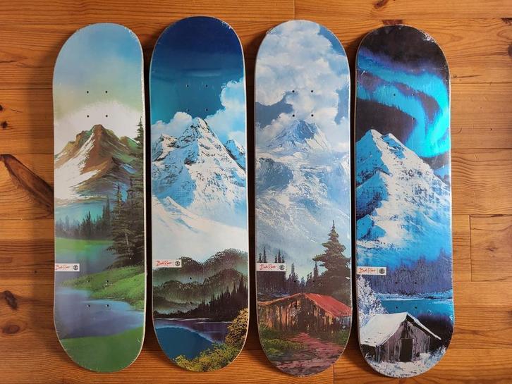 Bob Ross X Element (set 4 Skateboards) nieuw & limited ed, Antiek en Kunst, Kunst | Schilderijen | Klassiek, Ophalen of Verzenden