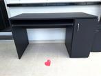 Opruiming!! Bureau antraciet m. uitschuifbare lade en kast., Ophalen, Zo goed als nieuw, Bureau