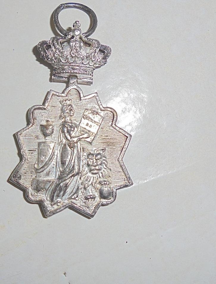 kleine verzekerings medaille LA CONCORDE BELGE rond 1900, Verzamelen, Militaria | Algemeen, Overige soorten, Lintje, Medaille of Wings