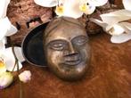 Unieke oude bronzen facebox uit India, Verzamelen, Religie, Ophalen of Verzenden, Nieuw, Hindoe