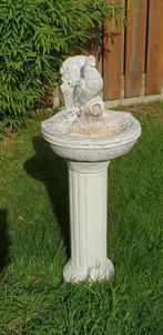 Set vogelfontein 31cm met Pilaar 50cm hoogte x 19cm diameter, Jardin & Terrasse, Statues de jardin, Enlèvement, Utilisé