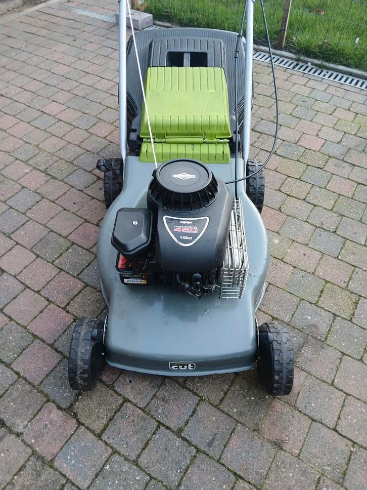 Grasmachine zelftrekker 46cm, Tuin en Terras, Grasmaaiers, Gebruikt, Opvangbak, Ophalen