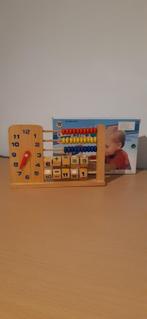 Houten telraam met cijfers, kralen en klok, Kinderen en Baby's, Speelgoed | Houten speelgoed, Ophalen of Verzenden, Zo goed als nieuw