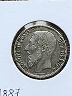 2 fr 1887 zilver Leopold 2, Zilver, Ophalen of Verzenden, Losse munt, Zilver