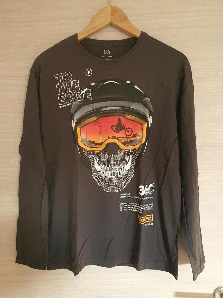 Zwarte t-shirt met lange mouwen maat 176, Enfants & Bébés, Vêtements enfant | Taille 176, Garçon, C&A, Enlèvement ou Envoi, Chemise ou À manches longues