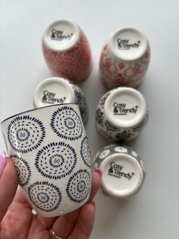 Cosy & Trendy keramische bekers – set van 6 | mokjes 6,5 cm beschikbaar voor biedingen