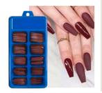 Bordo, 100 Pcs Coffin Press On Nails Ongles Artificiels, Autres couleurs, Envoi, Maquillage, Neuf