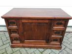 TEAK DRESSOIR TV-MEUBEL - lage kast met CD / DVD lades, Ophalen, Gebruikt, 100 tot 150 cm, Teakhout